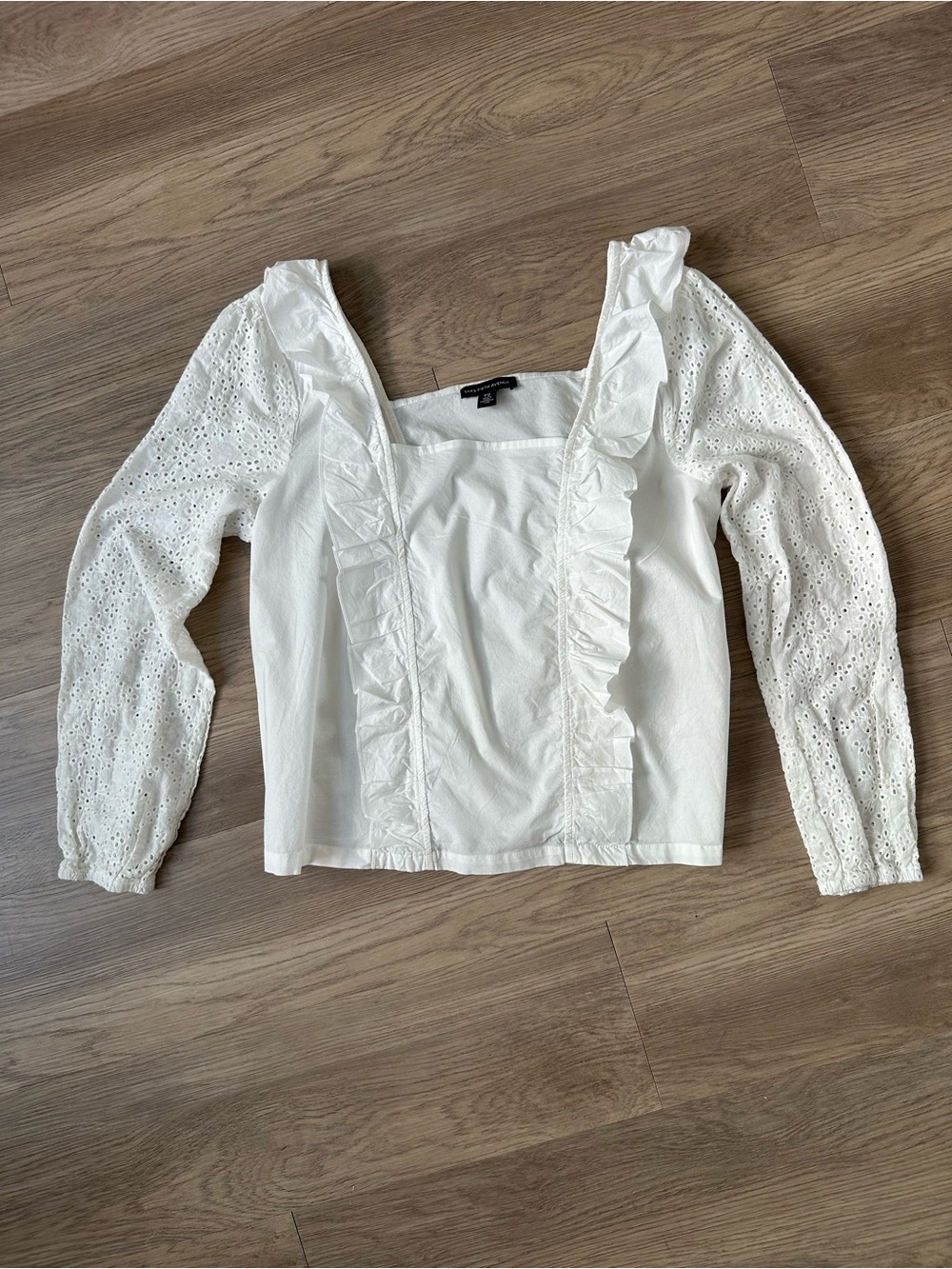 Saks Fifth Ave Romantic Eyelet Cotton Blouse